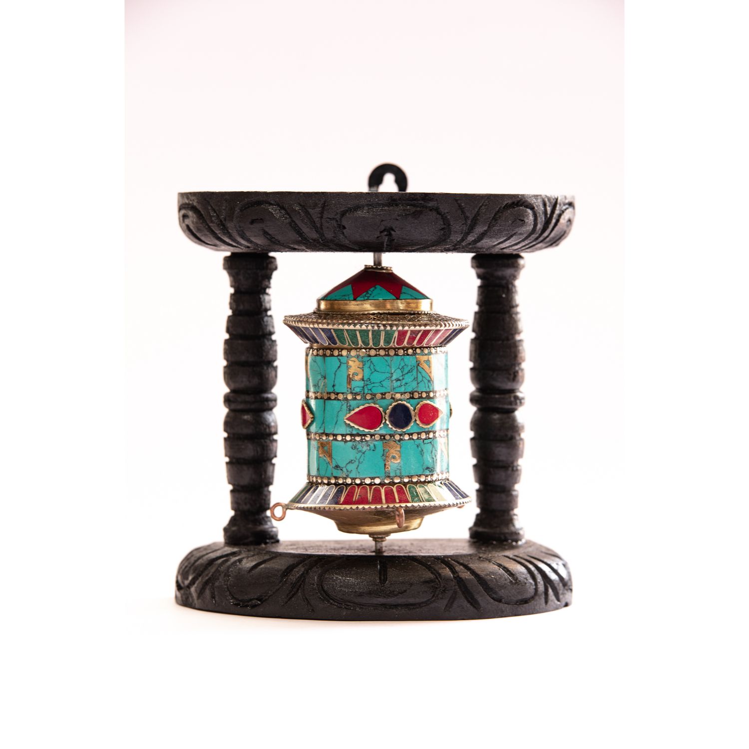 RUEDA DE ORACIÓN "OM MANE PADME HUM" 14.5 Cm