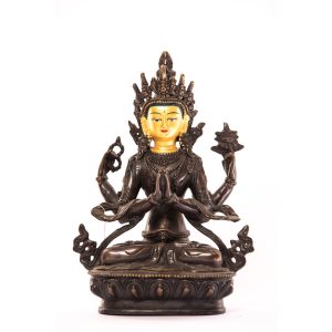 Estatue de Chenzerig oro dorado 22 cm