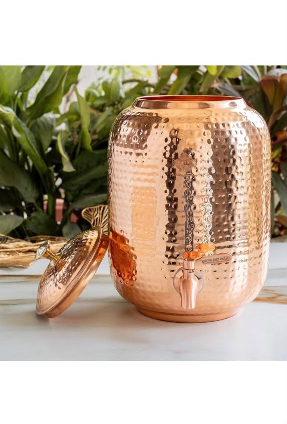 Jarros De Cobre Dispensador De Agua Con Atril 8 Litro - Imagen 2